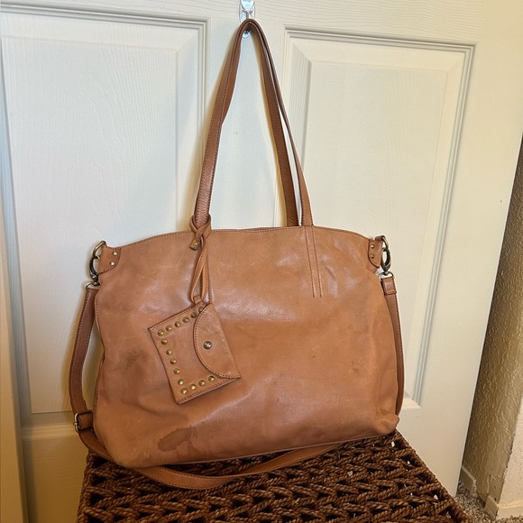 Lucky Brand brown leather tote with matching coin purse *PROJECT BAG* - Picture 2 of 13